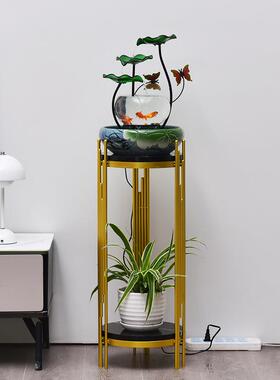 落地流水摆件喷泉电视柜旁装饰喷泉客厅水循环养鱼的鱼缸