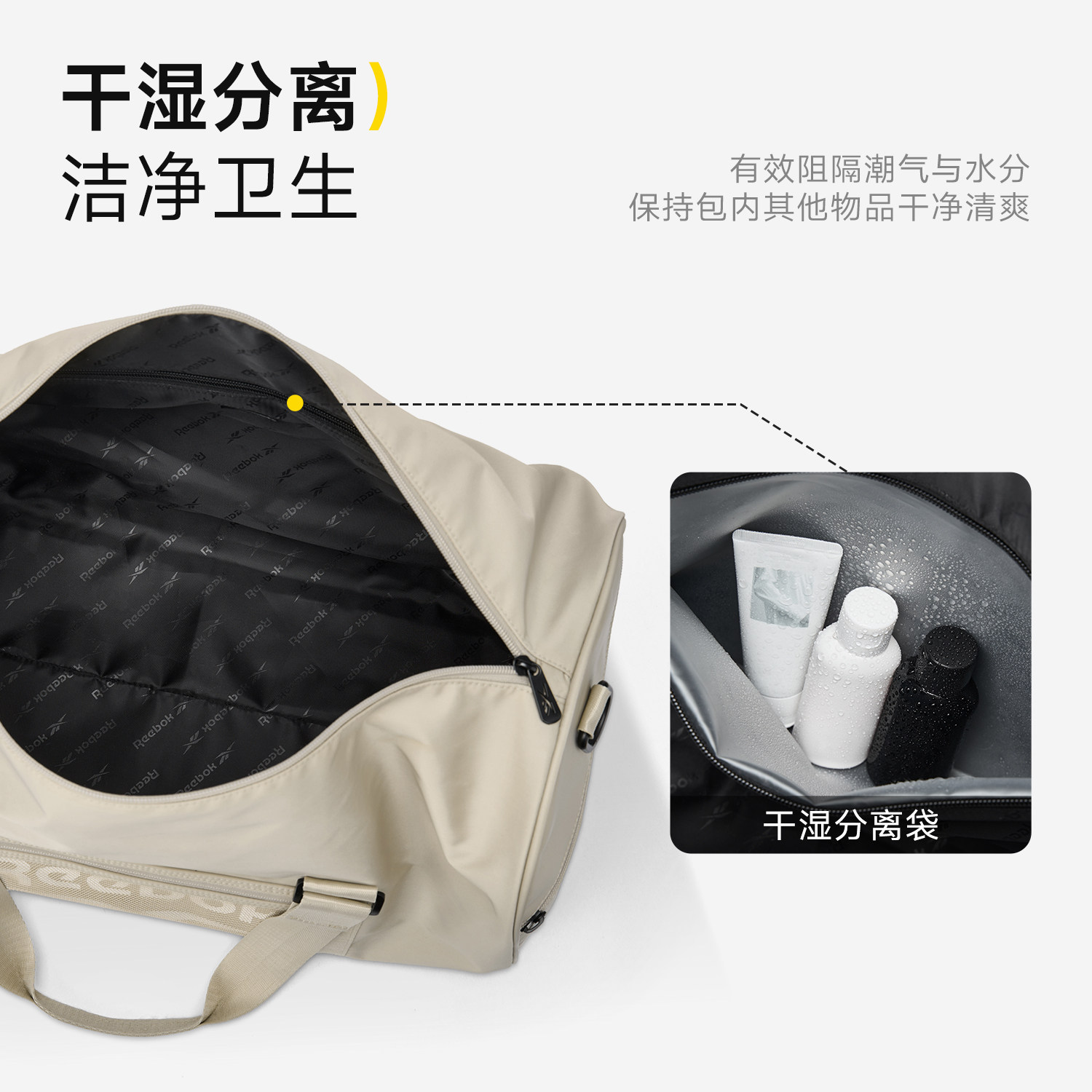 Reebok锐步旅行包男女背包运动健身包大容量斜挎包出差手提行李包,淘宝优惠券,粉丝福利购,淘宝优惠卷