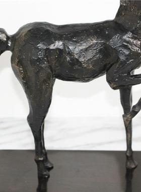 新古典铸铁将军马桌面设计摆件卧室装饰雕塑工艺品酒店装饰品
