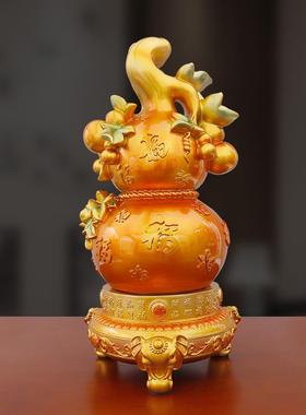 中式百福临门福禄葫芦玄关客厅酒柜装饰摆件送老人生日乔迁礼品