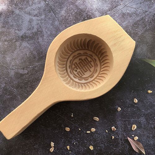 手工刻加深凹底花样蒸馒头馍馍豆沙包子家用面食糍粑青团木质模具 - 图1