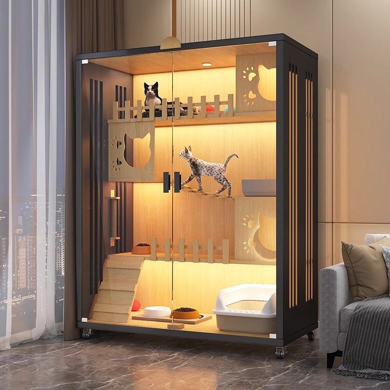 猫别墅猫笼家用豪华宠物柜室内超大自由空间猫咪房子全景猫窝猫舍,淘宝优惠券,粉丝福利购,淘宝优惠卷