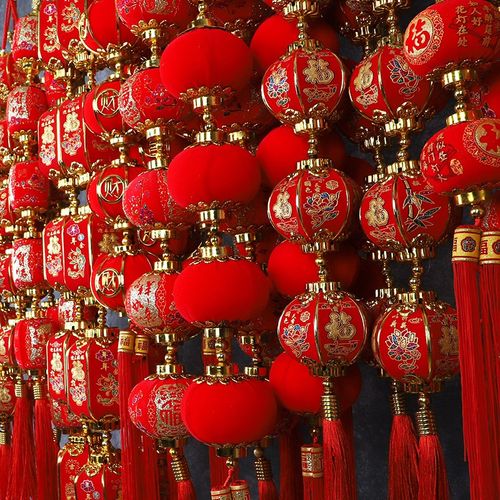 新年春节喜庆装饰用品辣椒鞭炮灯笼连串小号福字挂件场景布置挂饰 - 图2