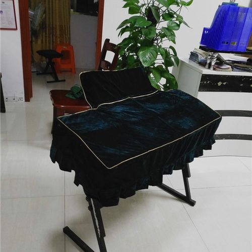 金丝绒带谱架套单双层加棉折花边61键电子琴罩/电钢琴罩/可订做 - 图2