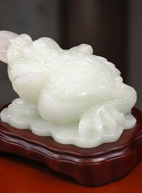 八方来财金蟾摆件公司店铺开业礼品仿玉金蝉办公室装饰币可取蟾蜍