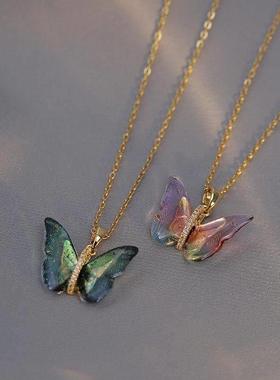 蝴蝶项链女生闺蜜学生党友谊二三人好朋友生日礼物女儿童毕业信物