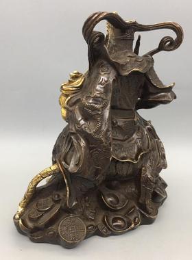 铜赵公明摆件家用店铺公司武财神铜像骑虎财神赵公明摆设
