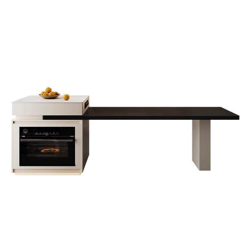简约现代岛台餐桌一体家用可伸缩多功能烤箱内嵌微波炉储物餐岛台,淘宝优惠券,粉丝福利购,淘宝优惠卷