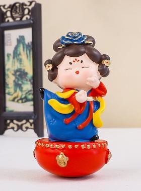 国潮宫廷风唐宫赋不倒翁小姐姐唐仕女古风少女摆件桌面展示柜装饰