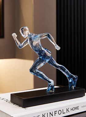 高级感白色励志人物摆件客厅电视柜酒柜办公室书房