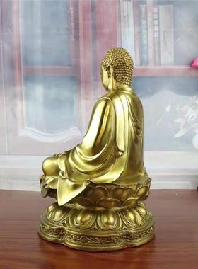 黄铜释迦摩尼佛像 黄铜释迦牟尼佛如来佛汉传佛祖摆件供奉家居