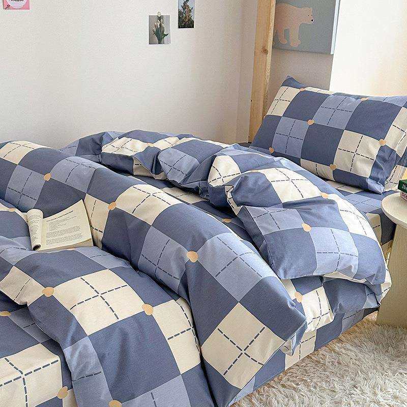 开学被子六件套全棉格子学生宿舍上下铺三件套多件套纯棉床上用品,淘宝优惠券,粉丝福利购,淘宝优惠卷