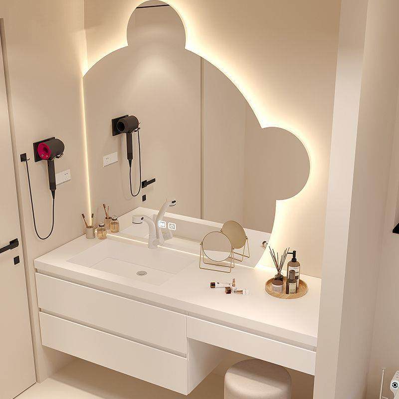 fLE简约可丽耐岩板热弯一体梳妆台无缝岩板浴室柜组合化妆洗漱,淘宝优惠券,粉丝福利购,淘宝优惠卷