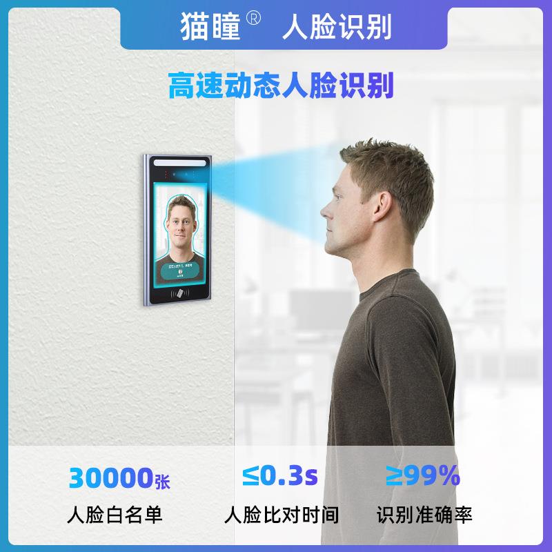 Face recognition and temperature measurement all-in-one machine ID comparison time and attendance machine Face punch-in access control secondary development system docking