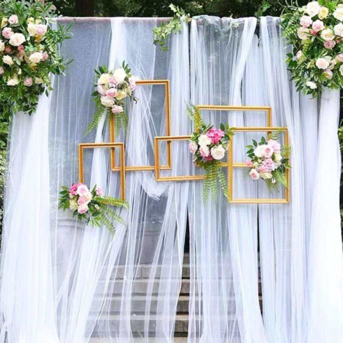 白色纱幔婚礼布置求婚背景吊顶户外拍照摄影出片装饰椅背纱网纱料,淘宝优惠券,粉丝福利购,淘宝优惠卷