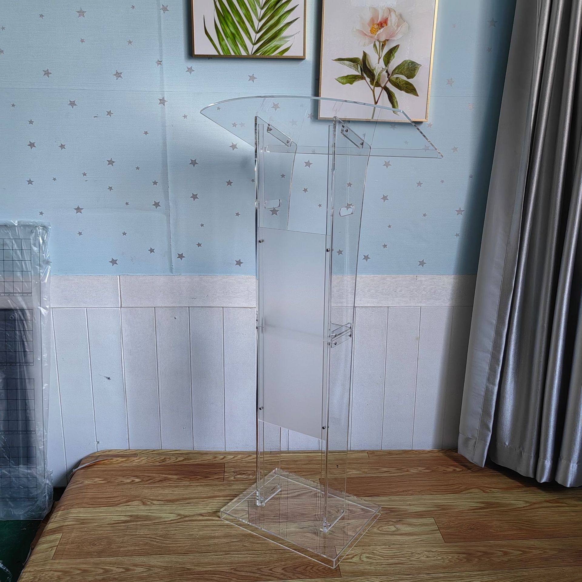 亚克力演讲台展示台会议讲桌有机玻璃领奖发言司仪台带轮子可移动,淘宝优惠券,粉丝福利购,淘宝优惠卷