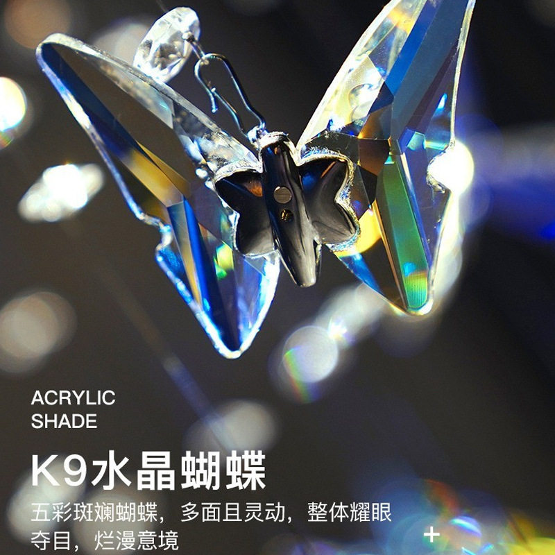 复式楼旋转楼梯长吊灯客厅中空别墅简约后现代酒店蝴蝶水晶装饰灯,淘宝优惠券,粉丝福利购,淘宝优惠卷