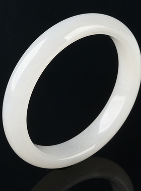 欧说珠宝天然和田白玉手镯58mm