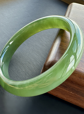 欧说珠宝和田碧玉猫眼手镯送女友