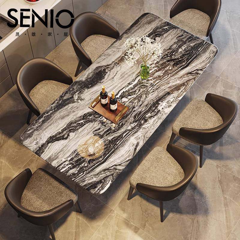 轻奢大理石餐桌威尼斯棕奢石花纹简约小户型餐厅餐桌椅组合吃饭桌,淘宝优惠券,粉丝福利购,淘宝优惠卷