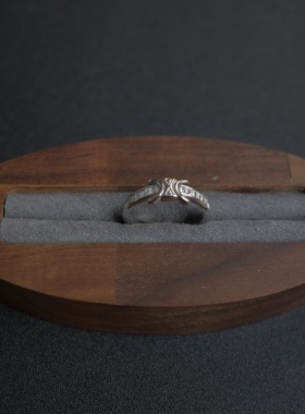 ZeroKo Vintage celi*e闪钻不掉色百搭小众设计感戒指