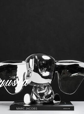 卡通简约可爱动物小飞象摆件样板间客厅玄关柜电视柜别墅软装饰品