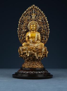 铜欣祥 铜像药师佛摆件阿弥陀佛摆件 释迦牟尼三宝佛摆件