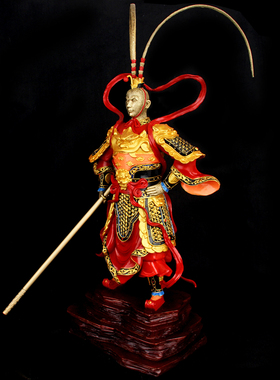 手工彩绘加底铜齐天大圣摆件铜孙悟空摆件