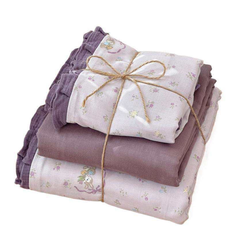 法式复古花边款全棉双层纱四件套纯棉床单被套三件套床笠床上用品,淘宝优惠券,粉丝福利购,淘宝优惠卷