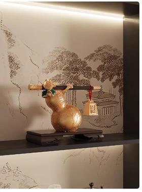 艺贝子宋代美学茶室氛围布置摆件中式侘寂风博古架书房书柜装饰品