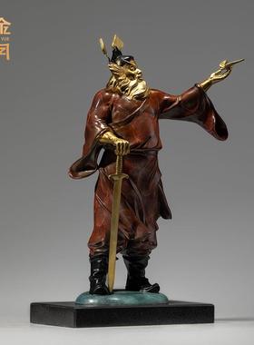 铜金岁月天官赐福钟馗铜摆件客厅钟馗神像铜雕塑家用祈祷求福摆件