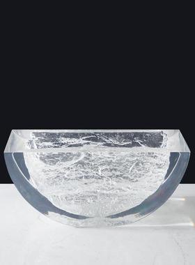 现代轻奢高端花瓶摆件亚克力花器小干花艺透明样板间餐桌客厅摆设