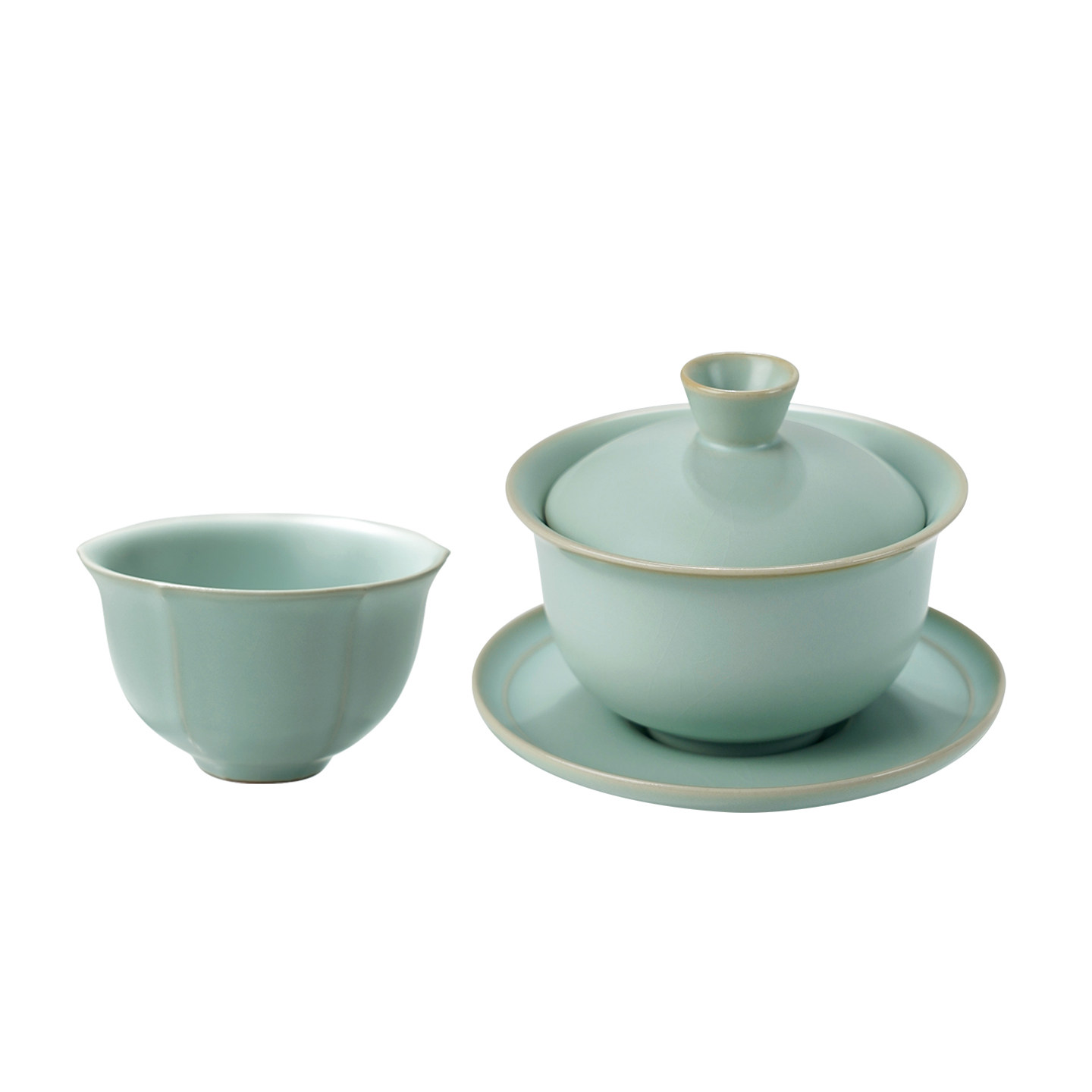 汝窑三才盖碗套装泡茶碗茶杯组合装景德镇陶瓷功夫茶具青瓷礼盒装,淘宝优惠券,粉丝福利购,淘宝优惠卷