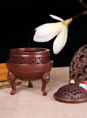 杨铜记 铜狮头三足炉 家用沉香檀香炉香薰盘香炉