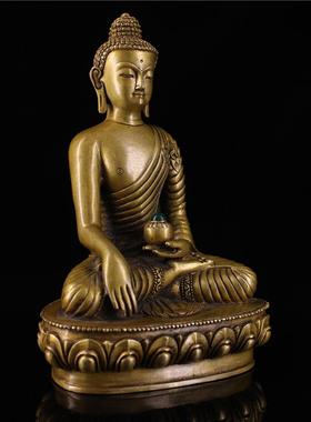 黄铜释迦摩尼释迦牟尼佛像摆件藏教用品