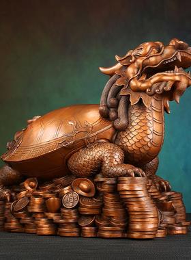 铜欣祥紫铜《金钱龙头龟》办公室家居桌面摆件龙龟摆设