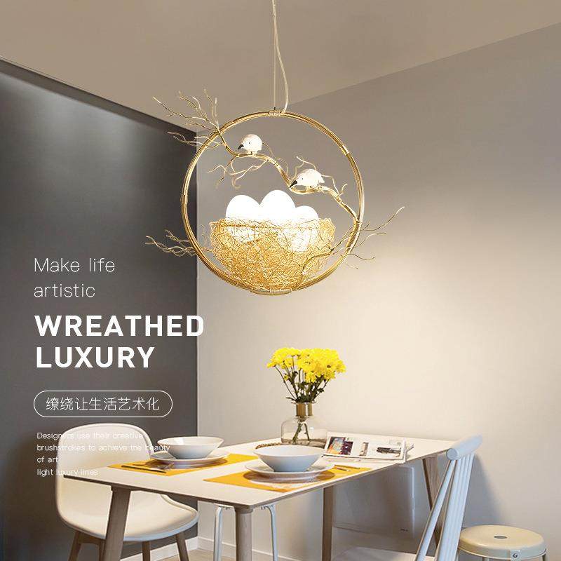 现代简约小鸟巢吊灯创意三头led温馨浪漫卧室灯饰时尚个性餐厅灯,淘宝优惠券,粉丝福利购,淘宝优惠卷