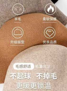 秋冬羊毛保暖显脸小渔夫帽女款