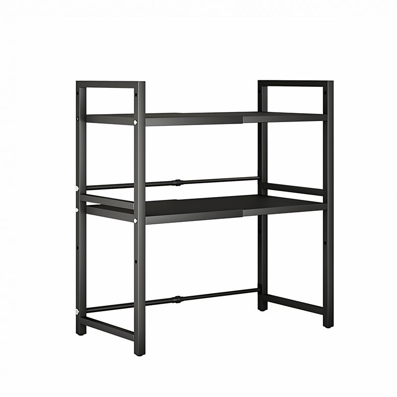 Thickened retractable multi-layer kitchen microwave storage rack