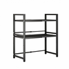 Thickened retractable multi-layer kitchen microwave storage rack