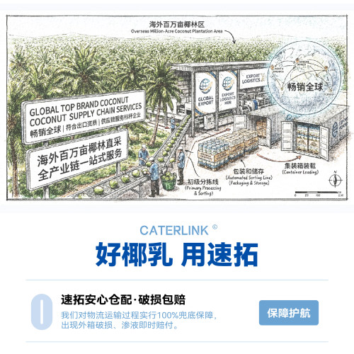 CATERLINK速拓泰国椰汁1L厚椰乳植物蛋白饮料餐饮下午茶商业椰奶 - 图1