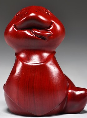 红色木雕十二生肖蛇摆件动物实木雕刻家居客厅办公装饰红木工艺品