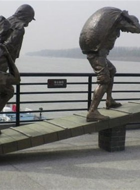 码头农民搬运人物雕塑古代铸铜玻璃钢仿铜树脂劳动小品步行街摆件