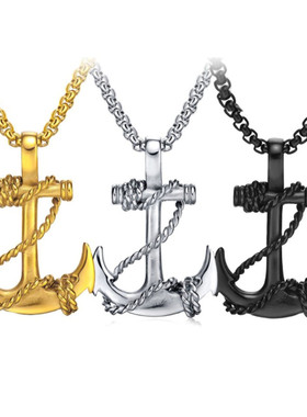 Simple Classic Fashion Anchor Cross Antique Silver Color
