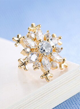 Zircon Snowflake Collar Flower Ice Flower Shirt Collar Tingl