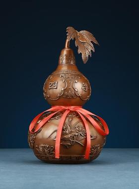 紫铜葫芦摆件 家居办公室桌面装饰开口铜葫芦工艺品礼品摆设