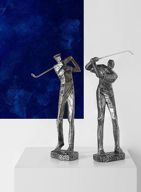 高尔夫球人物创意树脂工艺品家居装饰摆件客厅软装办公室桌面摆设