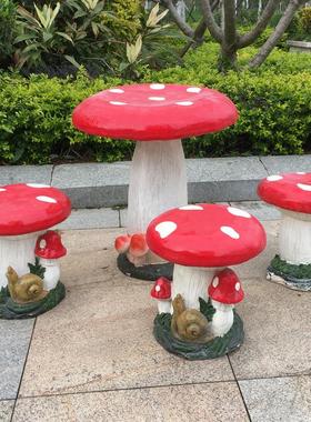 仿真熊猫动物坐凳户外公园林休闲蘑菇桌椅雕塑商场幼儿园摆件装饰