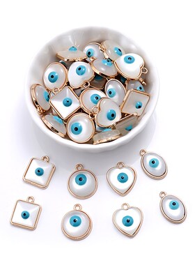 10Pcs 2023 New Charm Single Ring Pendant Mixed Eye Shape Pen