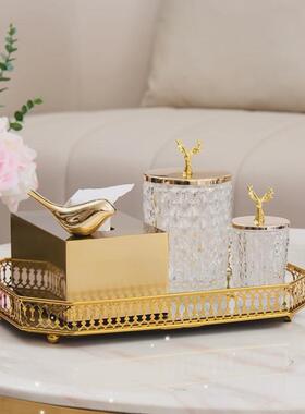 Nordic Bathroom Cosmetics Storage Coffee Table Glass Mirror